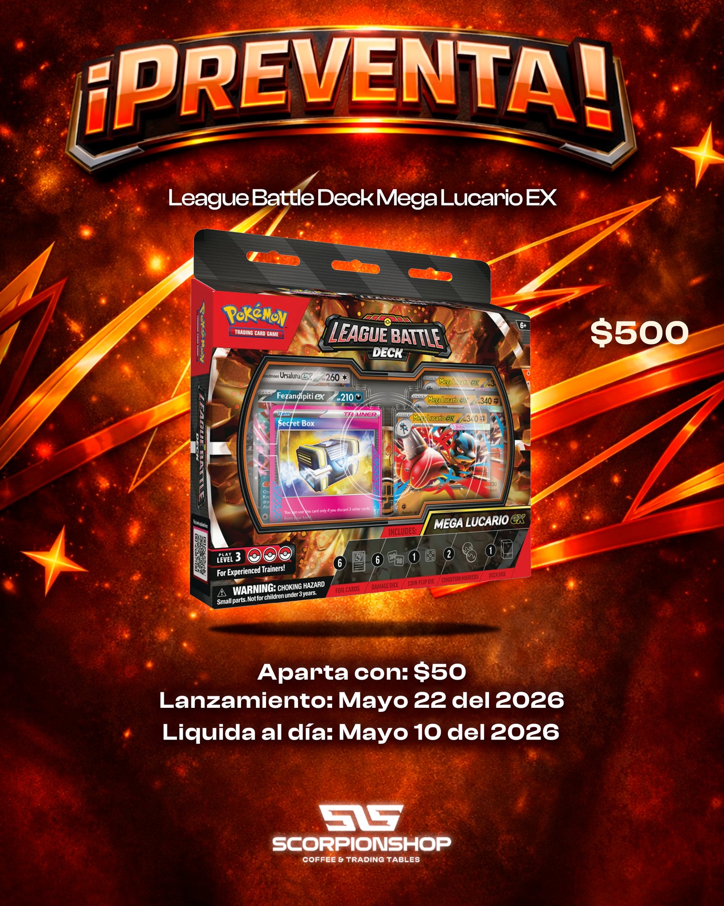 Mega Lucario Ex League battle Deck PREVENTA