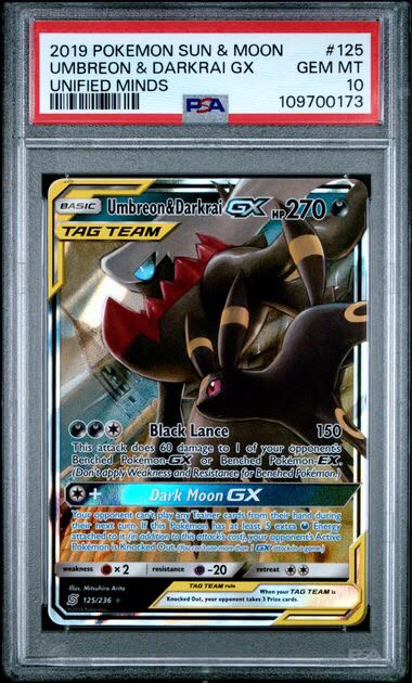 Umbreon & Darkrai GX 125 PSA 10