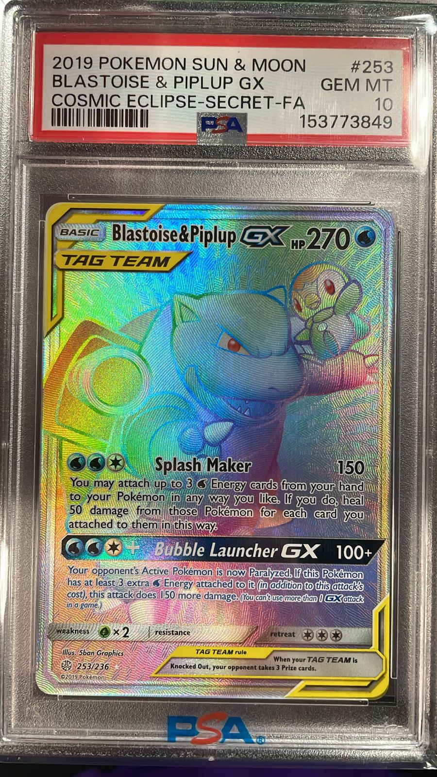 Blastoise & Piplup GX 253/236 PSA 10
