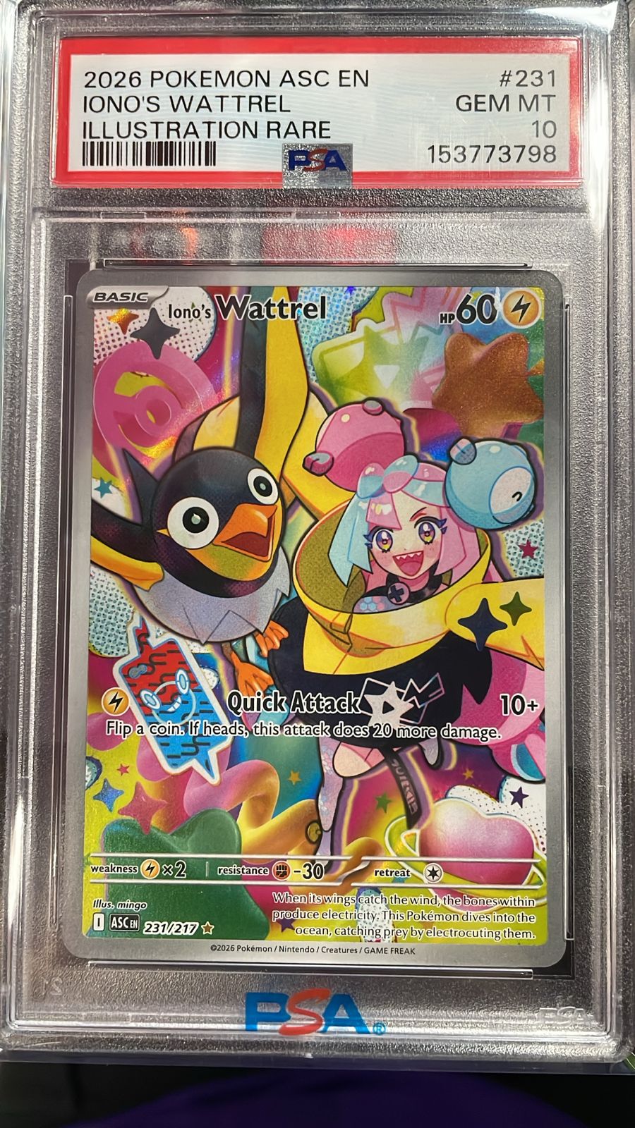 Iono's Wattrel 231/217 PSA 10