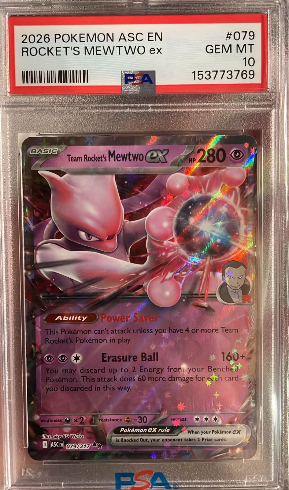 Rocket s Mewtwo EX 079/217 PSA 10