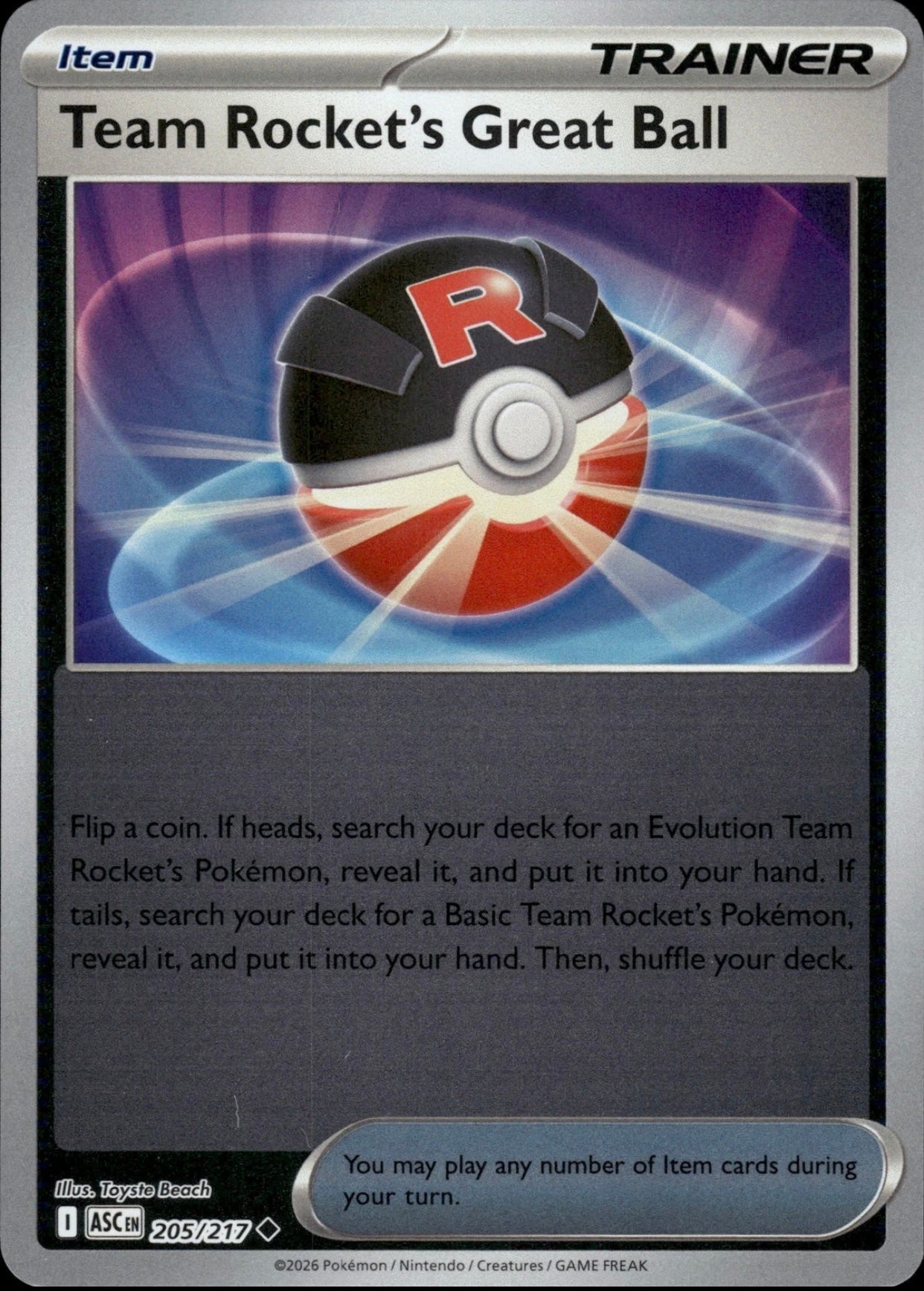 Team Rocket’s Great Ball 205/217