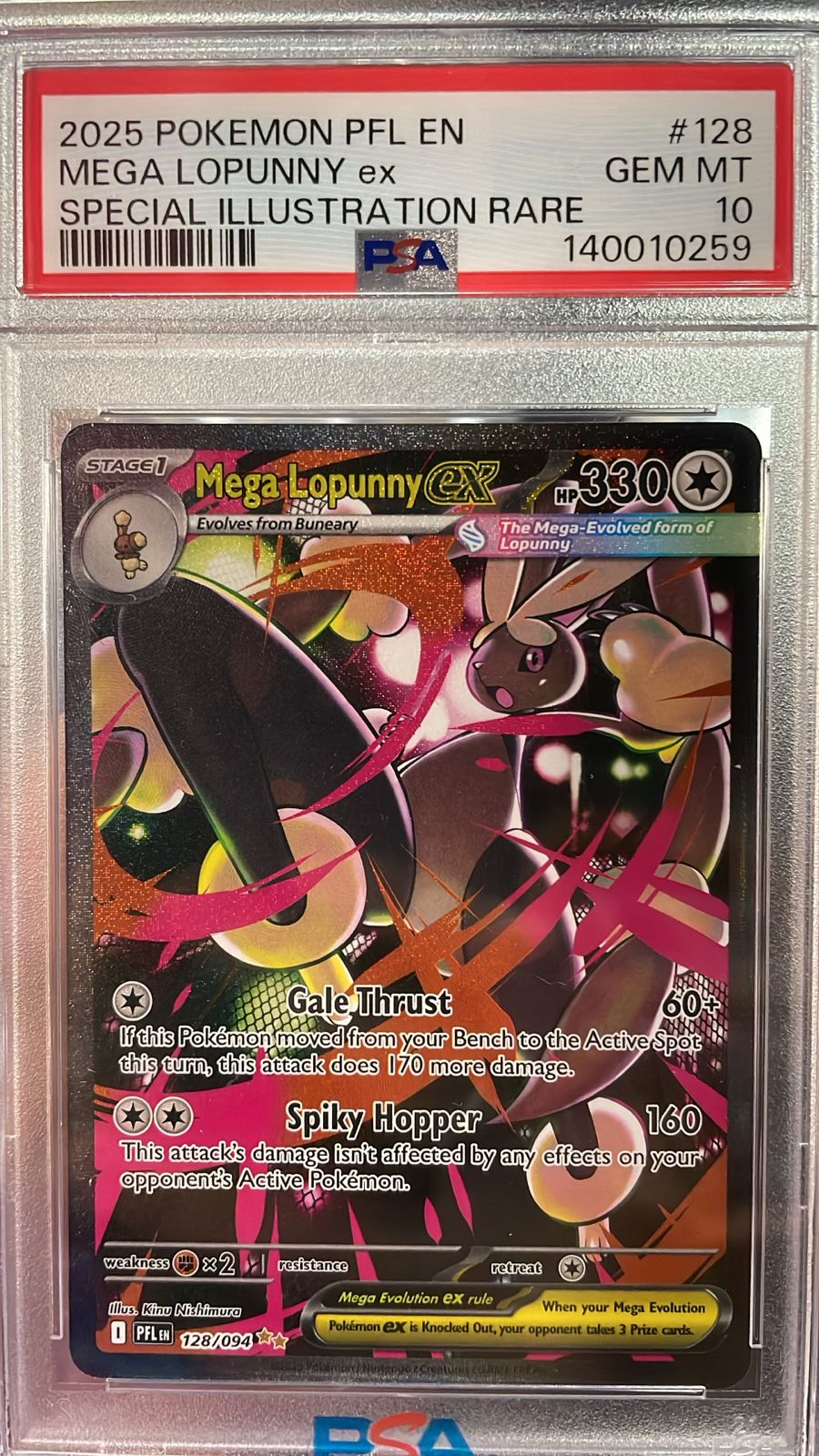 Mega Lopunny EX 128/094 PSA 10