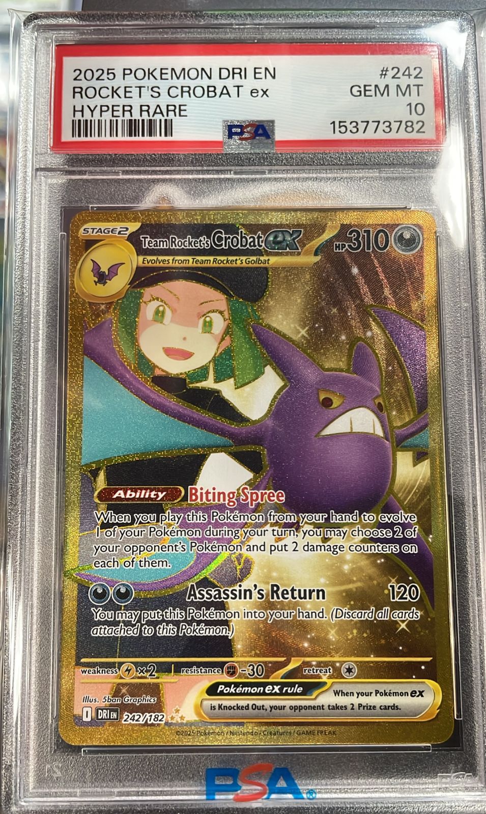 Team Rocket s Crobat EX 242/182 PSA 10