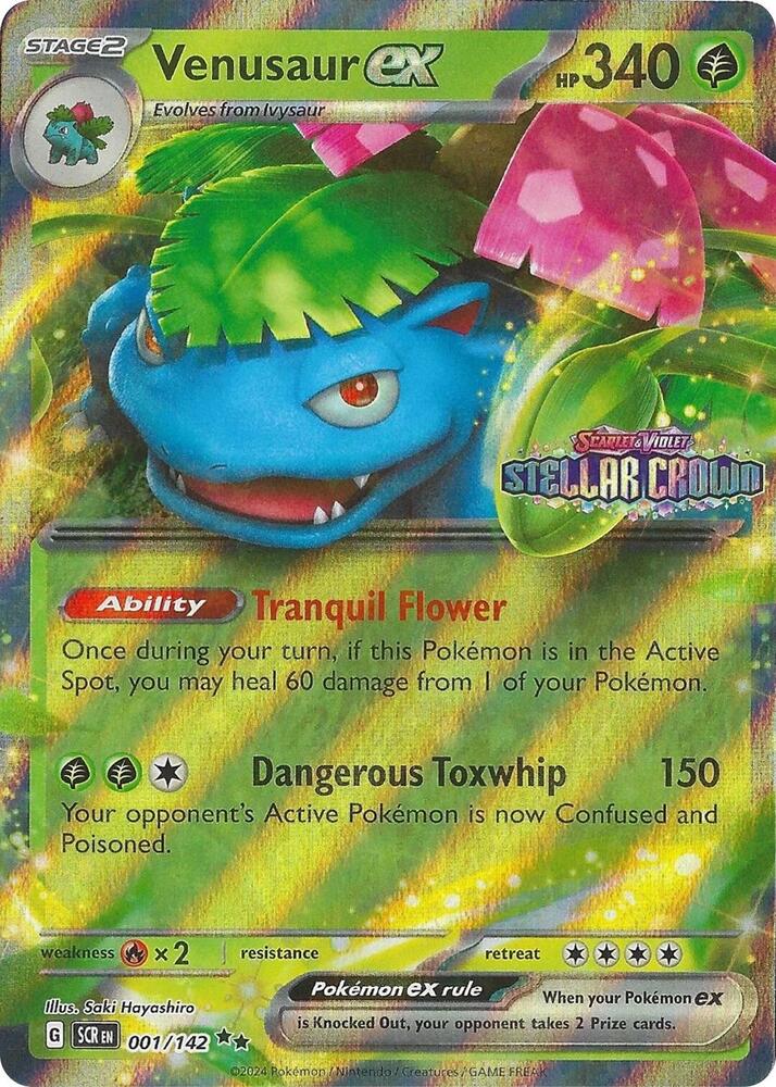 Venusaur EX 001/142 (Stellar Crown Stamp)