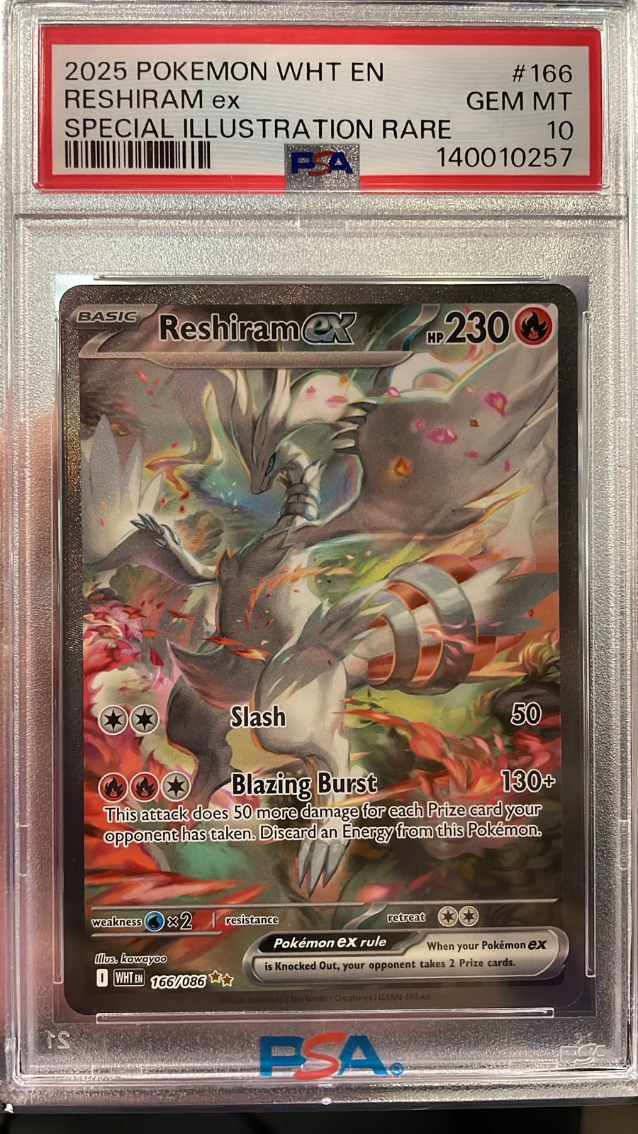 Reshiram EX 166/086 PSA 10