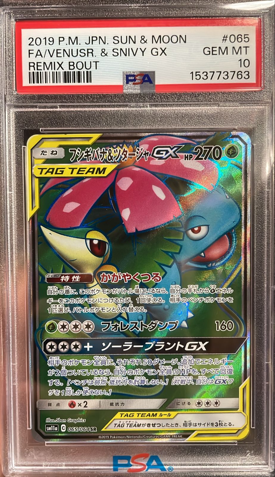 Venusaur & Snivy GX 065/064 PSA 10 JAPO