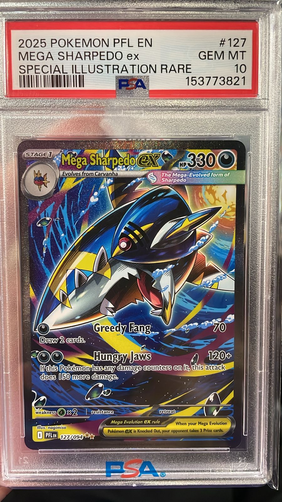 Mega Sharpedo EX 127/094 PSA 10