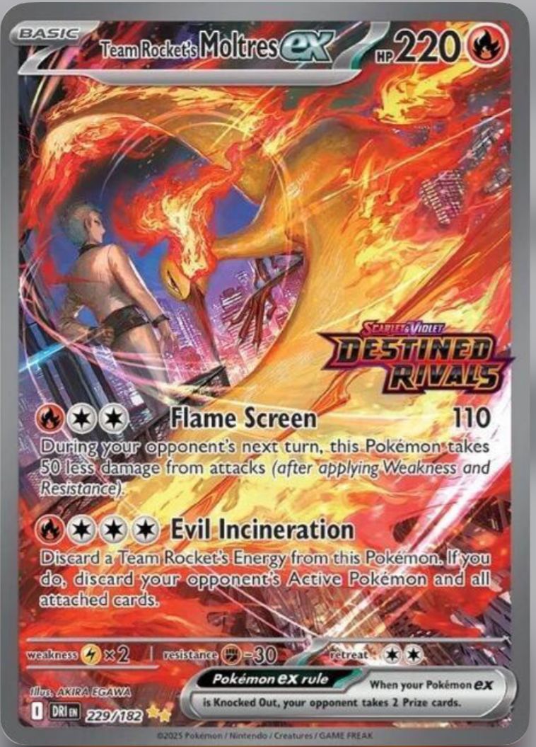 Team Rocket’s Moltres ex 229/182 (STAMP DESTINED RIVALS)