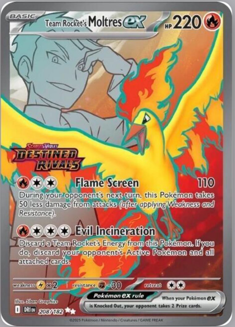 Team Rocket’s Moltres ex 208/182 (STAMP DESTINED RIVALS)