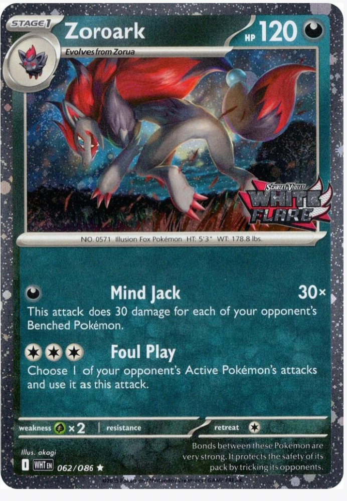 Zoroark (White Flare Stamped) 062/086