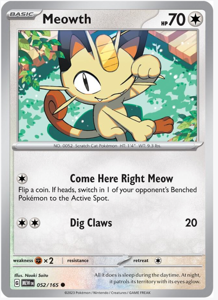 Meowth 052/165