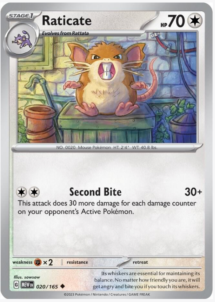 Raticate 020/165