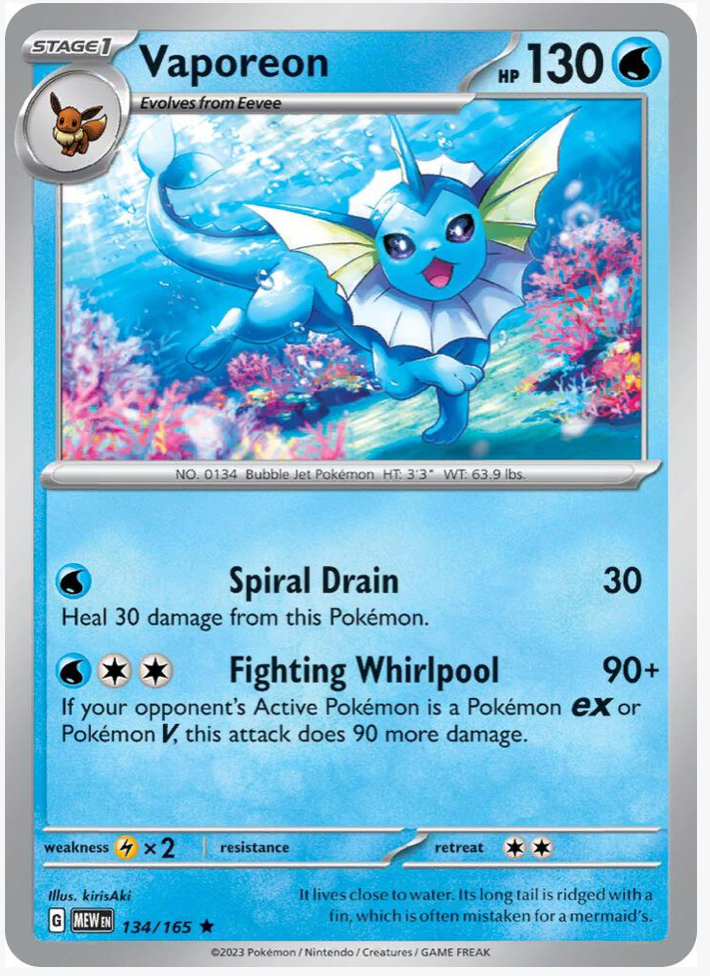 Vaporeon 134/165