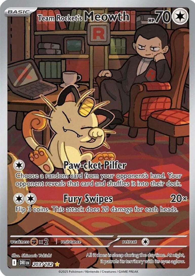 Team Rocket's Meowth 203/182