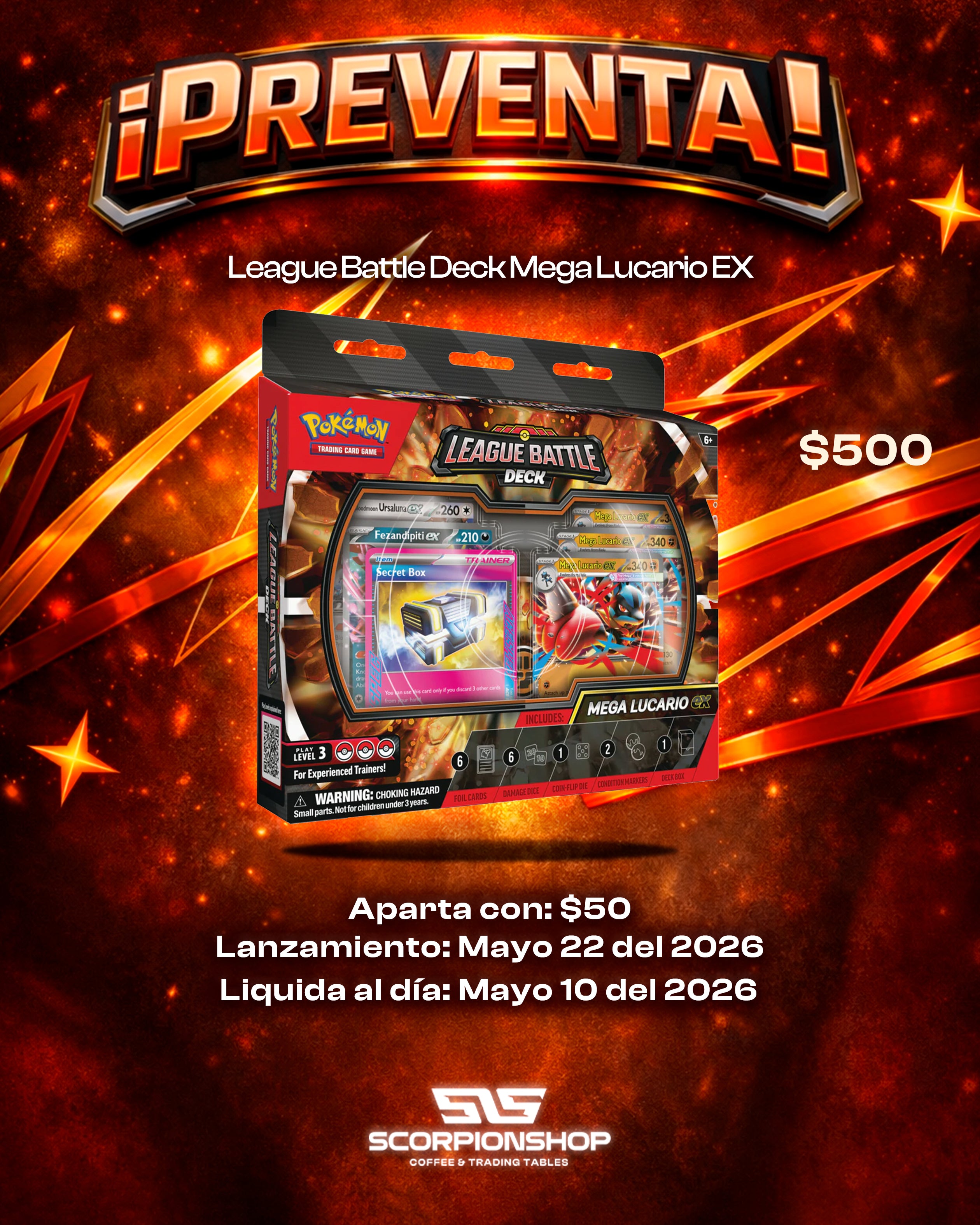 Mega Lucario Ex League battle Deck PREVENTA