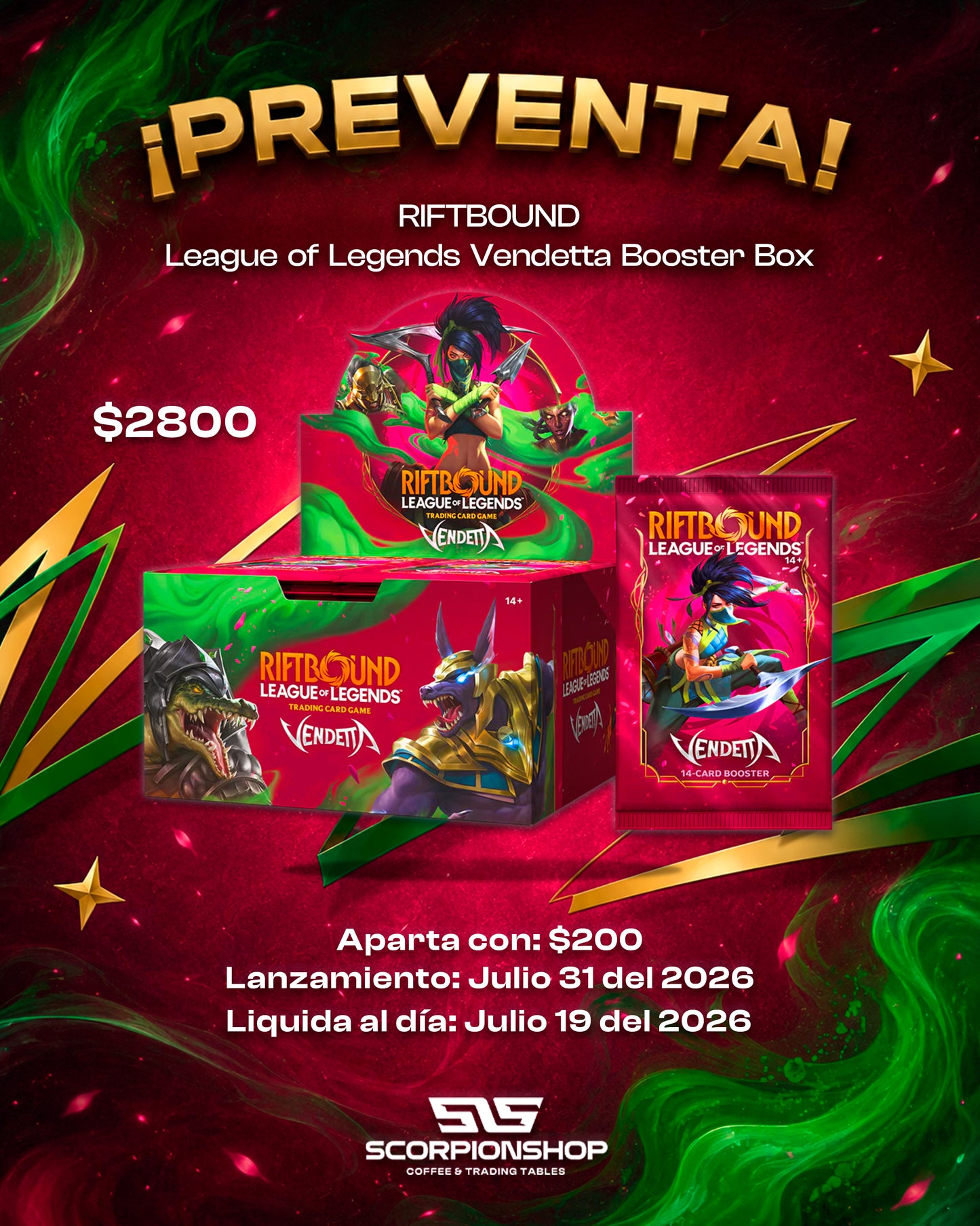 RIFTBOUND LOLTCG Vendetta Booster Box - PREVENTA
