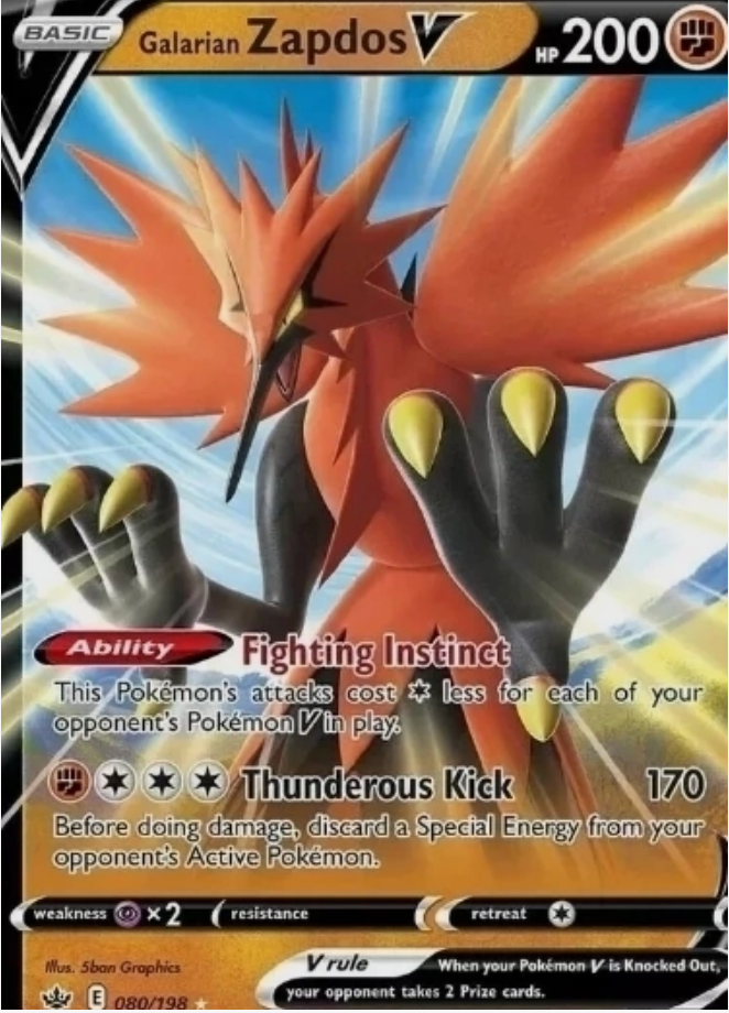Galarian Zapdos V  080/198