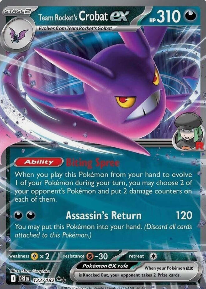 Team Rocket's Crobat EX 122/182