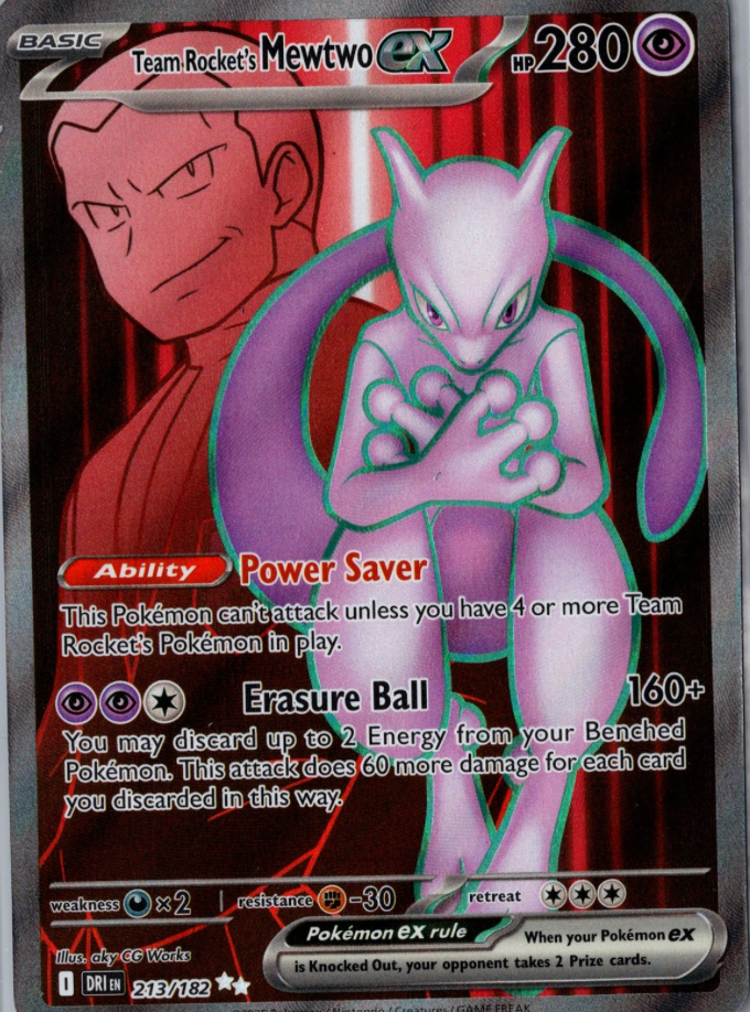Team Rocket's Mewtwo EX 213/182