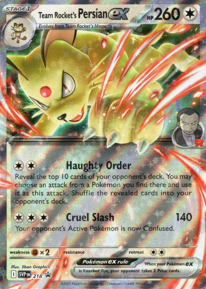 Team Rocket's Persian EX 218 PROMO