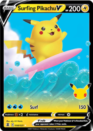 Surfing pikachu V 008/025