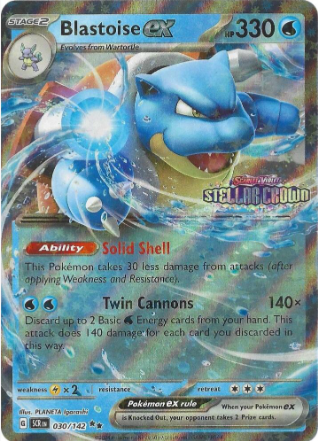 Blastoise ex 030/142 (Stellar Crown Stamp)