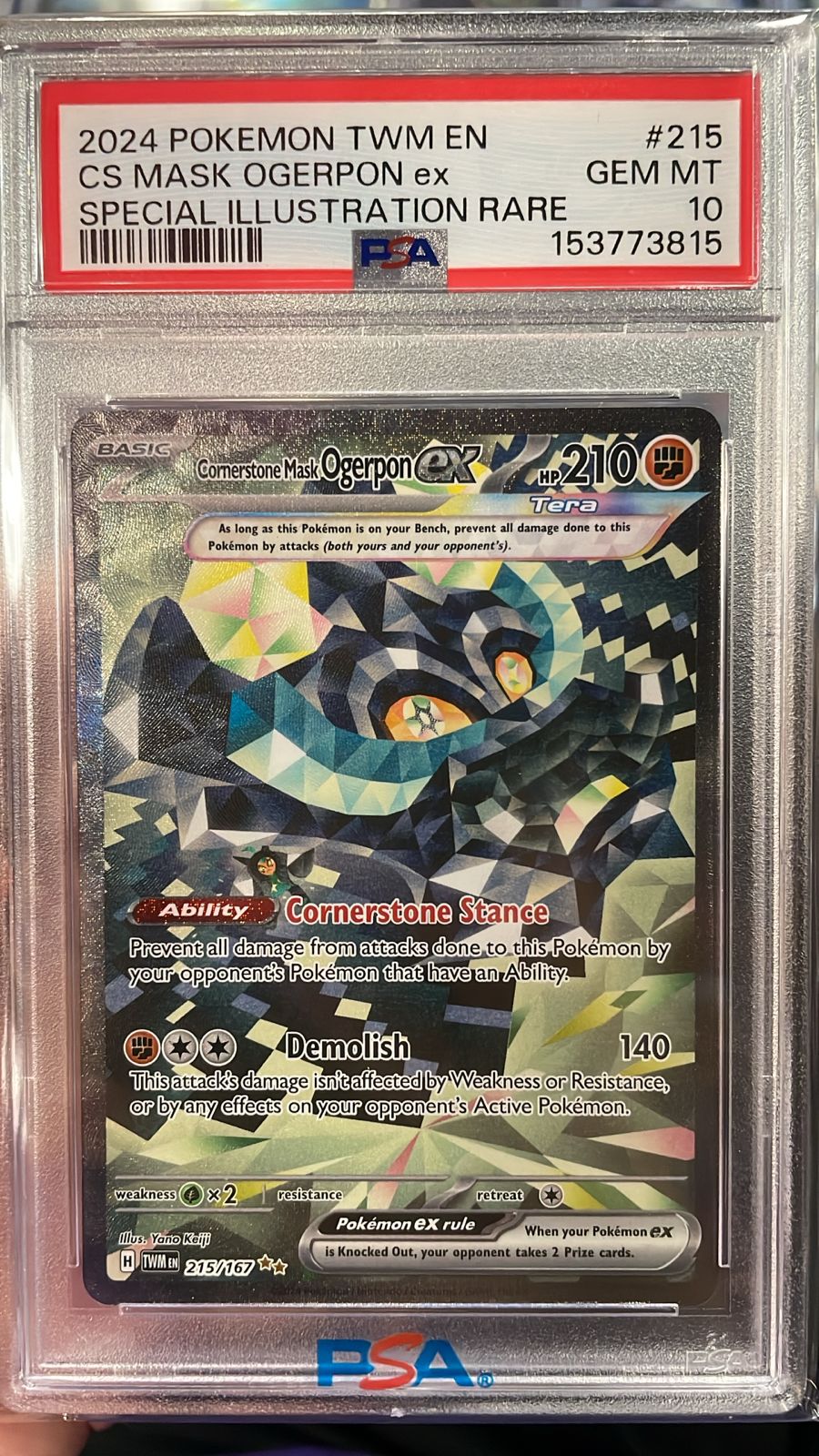 Cornerstone Mask Ogerpon EX 215/167 PSA 10